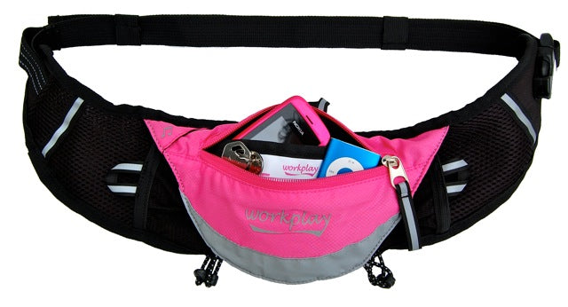Ladies pink running bum bag carries phone and keys