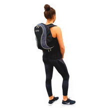 Load image into Gallery viewer, Ladies commuter backpack with shoe compartment - black/grey